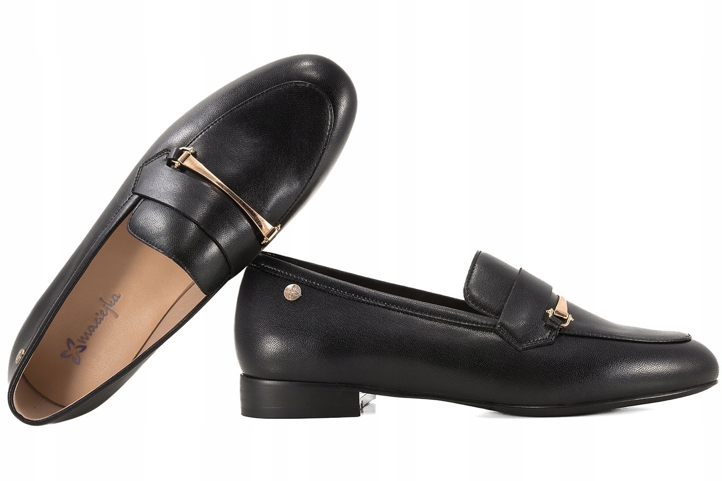 Maciejka K6809-01 Dámské Polobotky Lordsy Mokasíny Kožené černé 36 Černá