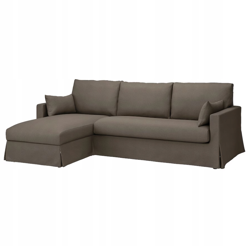 Ikea Hyltarp 3-miestna pohovka s ležadlom, ľavá, Gransel sivohnedá