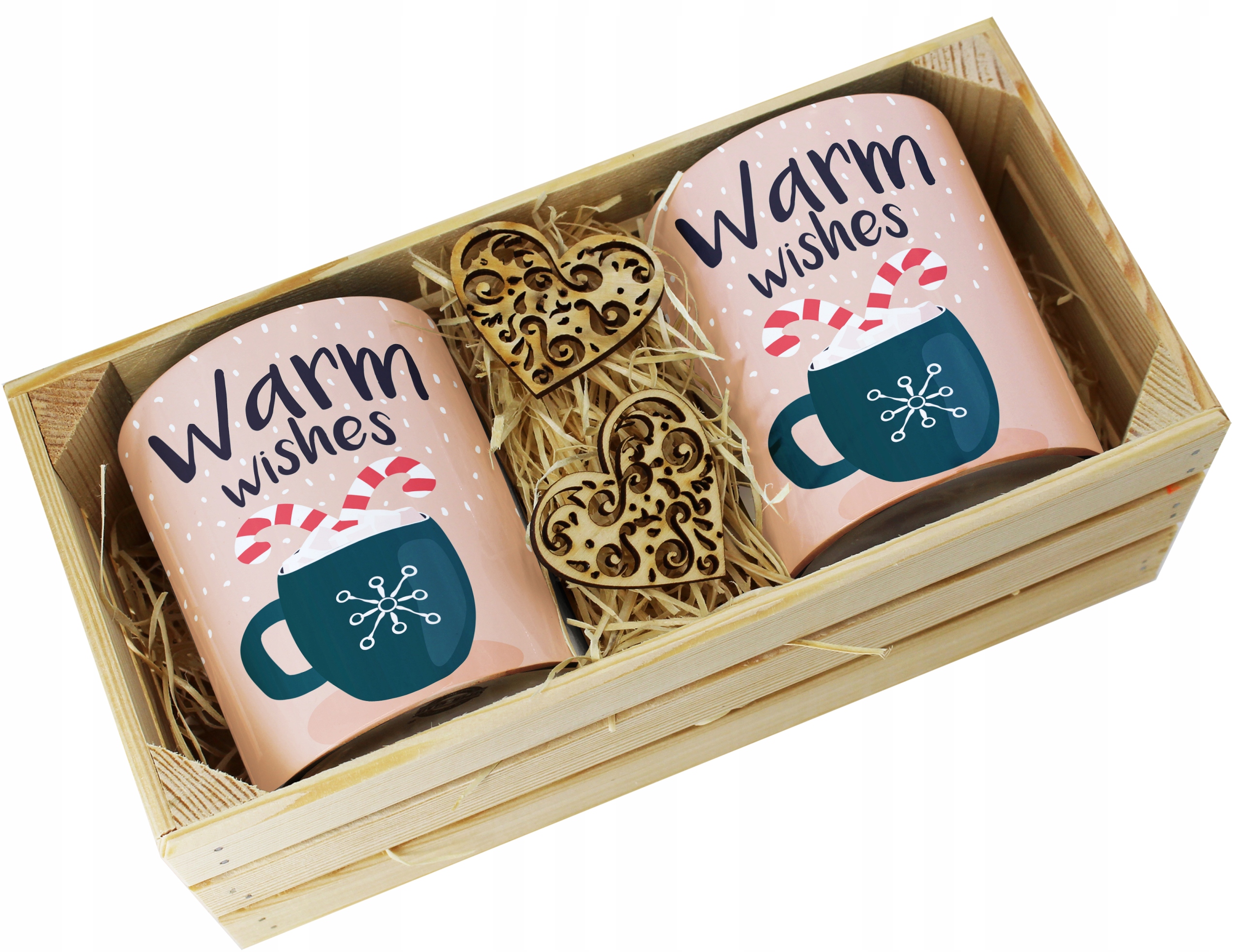 PREZENT ŚWIĄTECZNY ZESTAW KUBKÓW W SKRZYNCE KUBKI