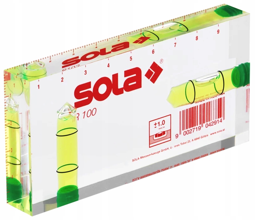 

Poziomica Sola R100 akrylowy blok z libelkami