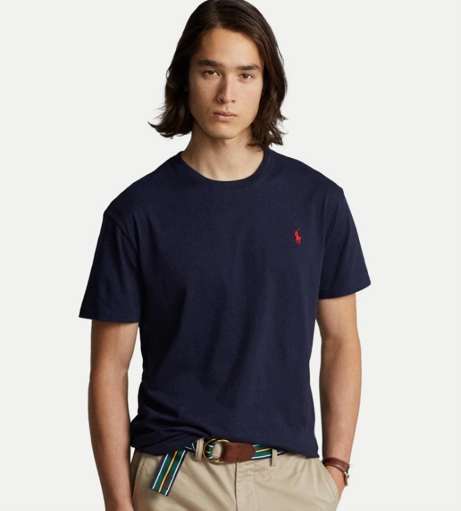 Pánské tričko Polo Ralph Lauren vel. L 710680785 Tmavě modrá Custom Regular Fit