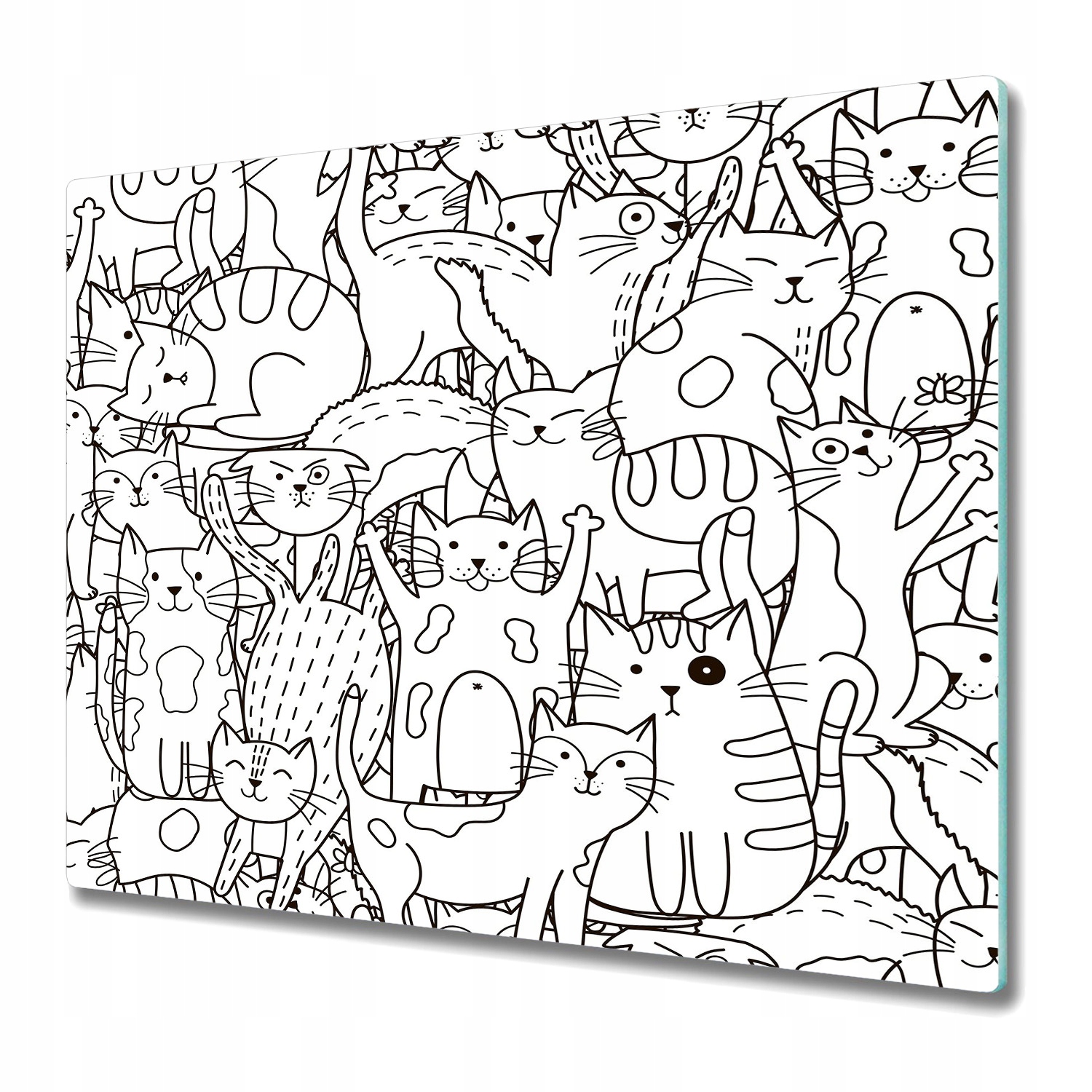 

Szklana płyta kuchenna Koty w stylu Doodle 60x52cm