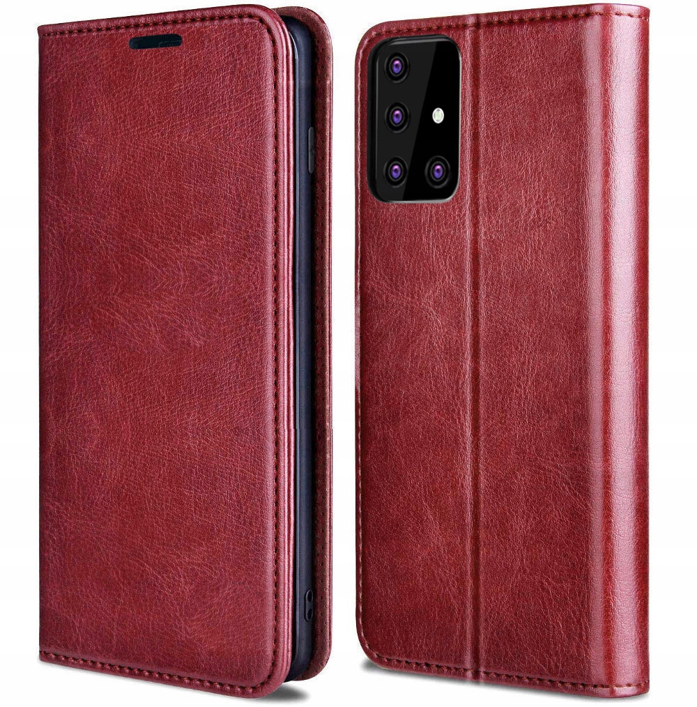 ETUI SKÓRZANE MAGNETYCZNE DO SAMSUNG A71 + SZKŁO Marka Nela-Styl