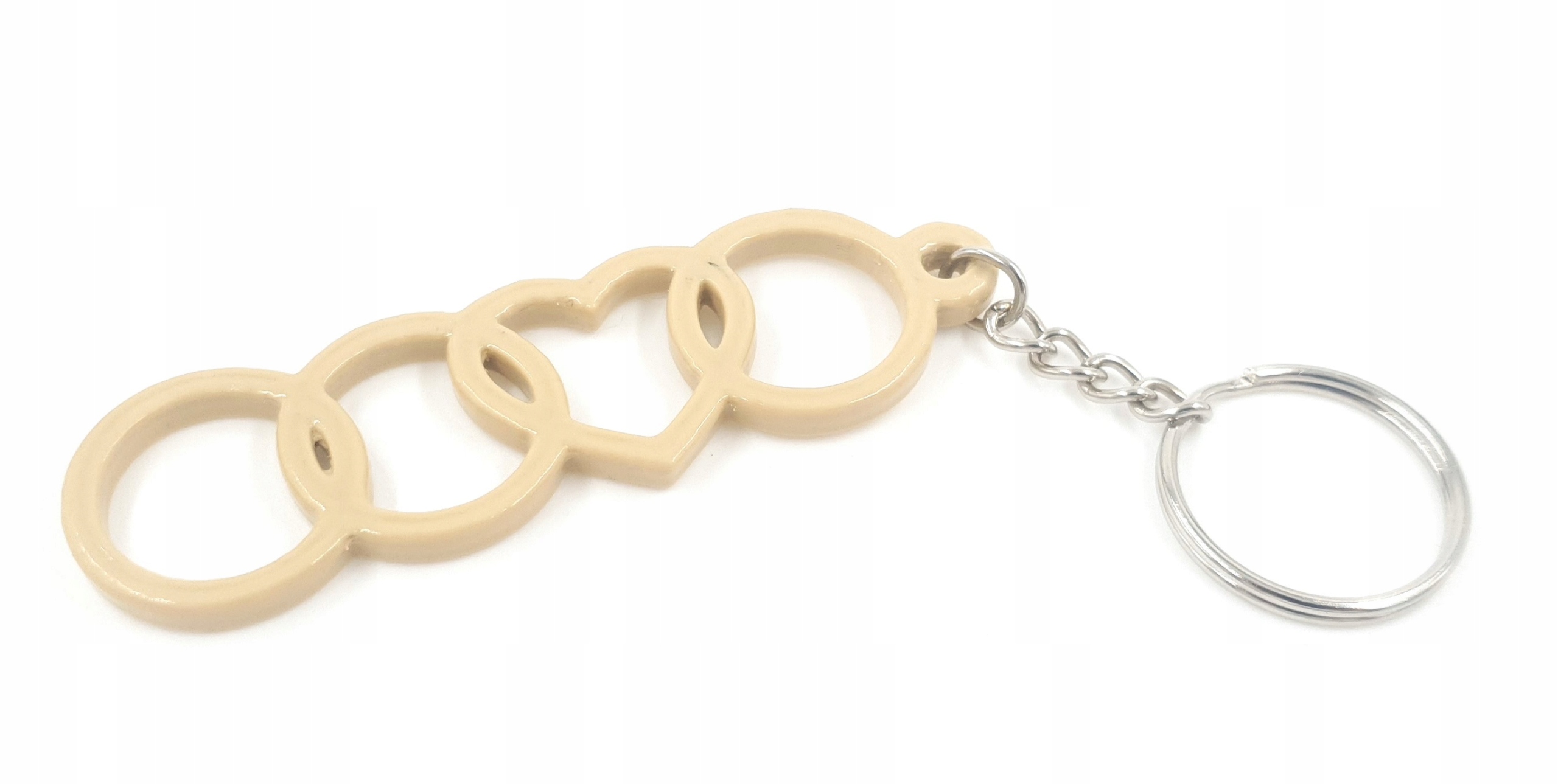 Brelok do kluczy Audi. Z sercem. Beżowy.