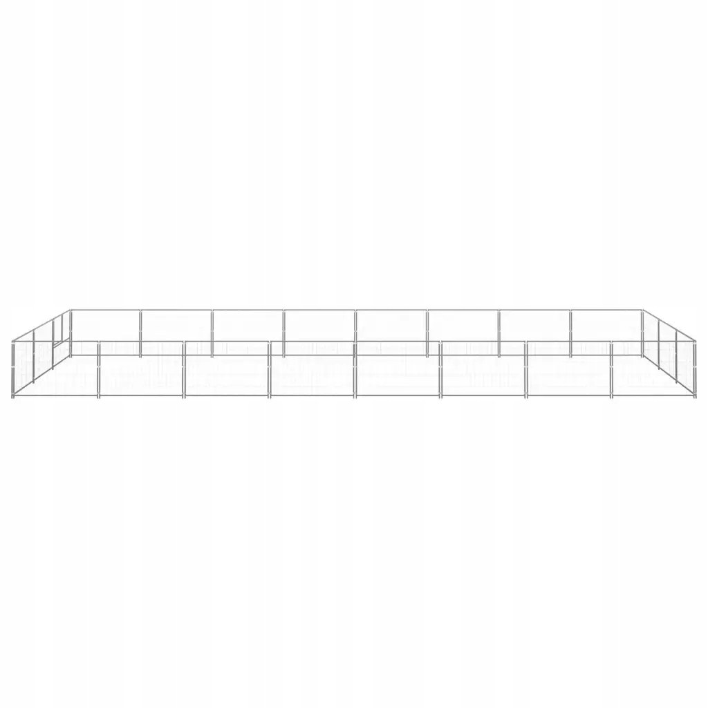 Levně vidaXL Kotec pro psa, stříbrná, 24 m², ocelová