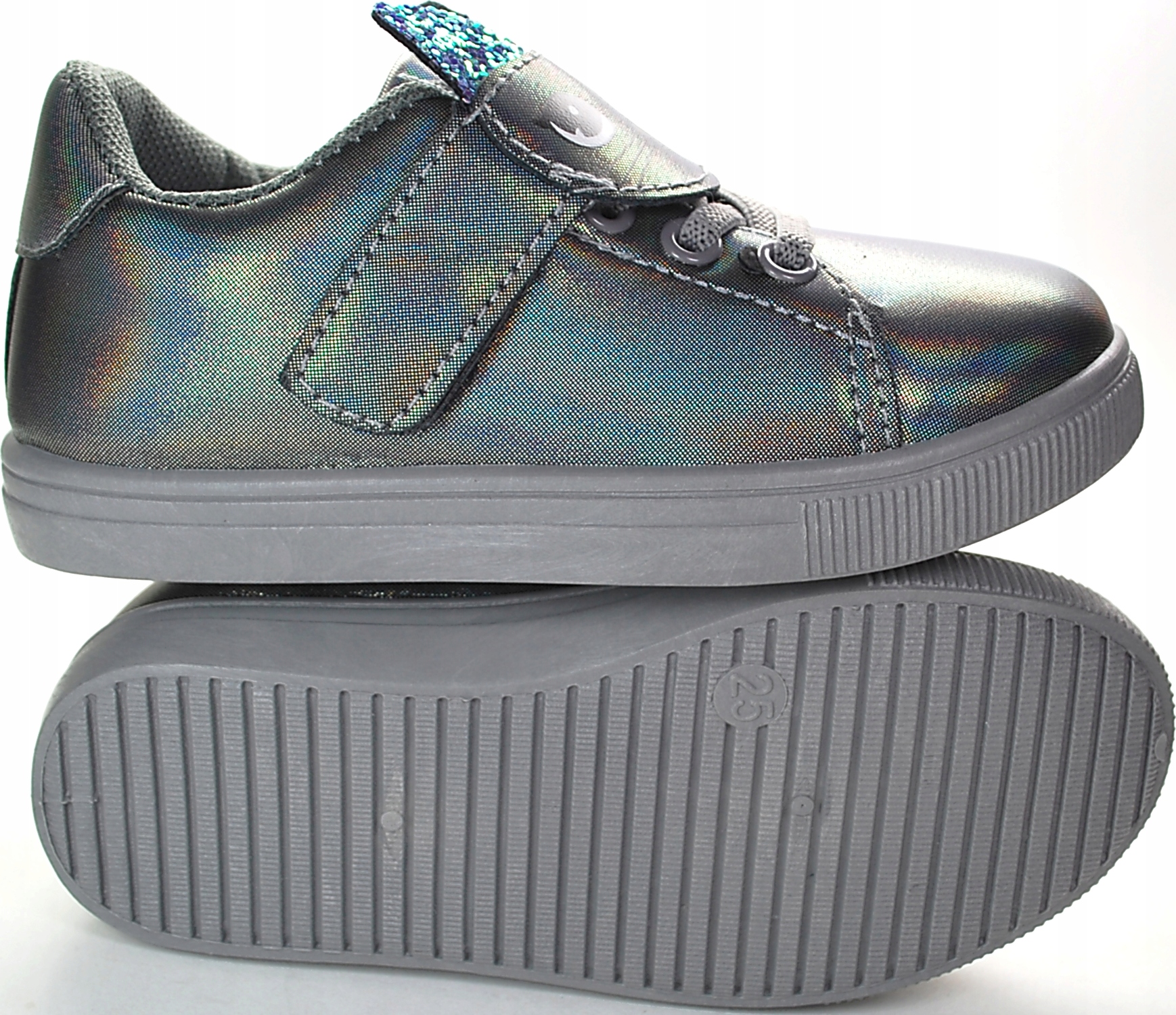 SZARE DZIEWCZYNKI PÓŁBUTY HOLOGRAM KOTEK rzepy r25 Rodzaj zapięcia Rzepy