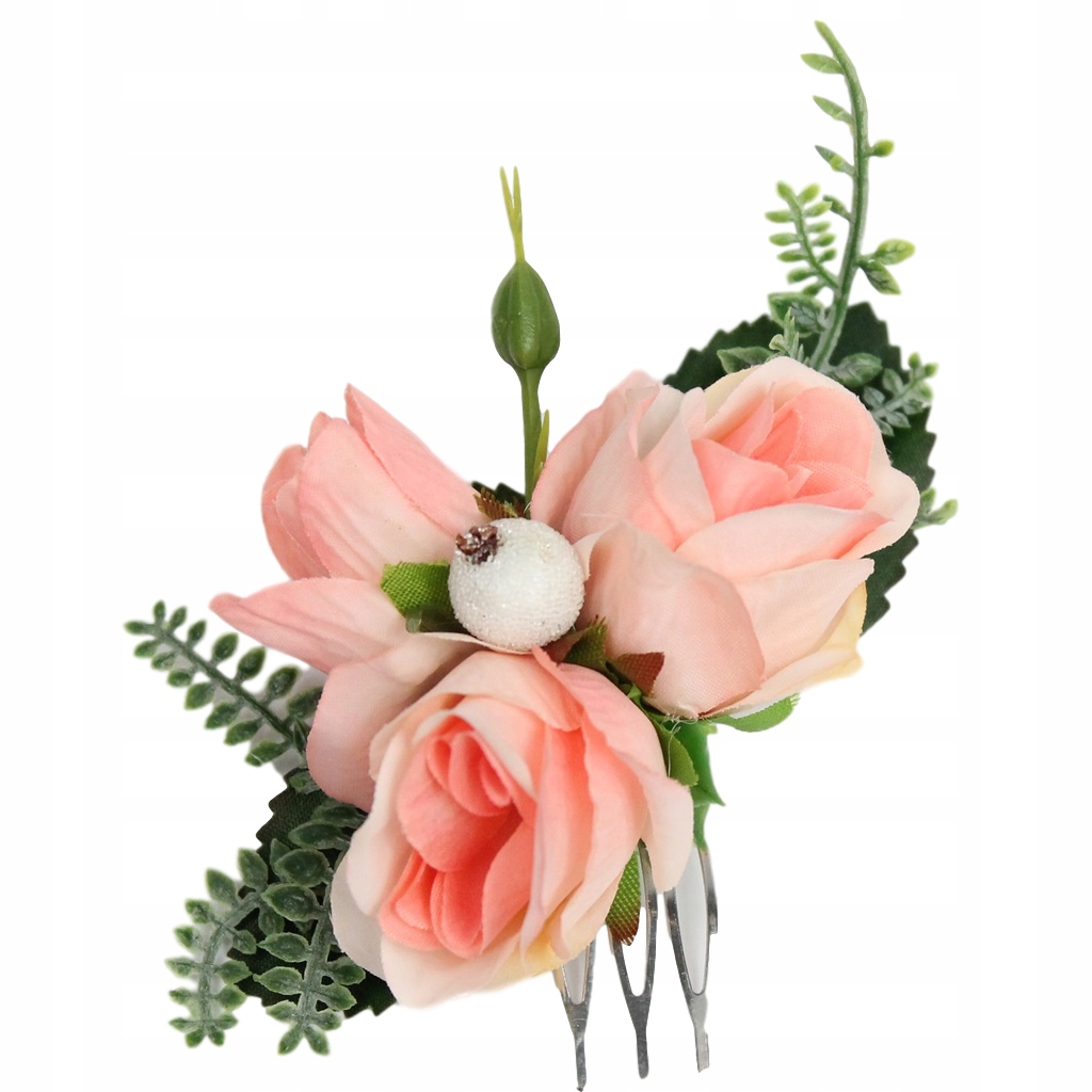 

Grzebyk do włosów mały róża Łosoś druhna ślub