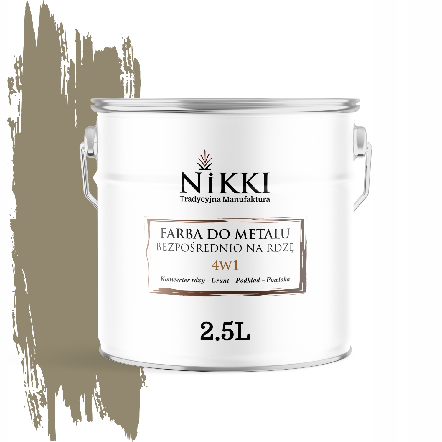 Farba Antykorozyjna do Metalu Wydajna 4w1 2.5L Szaro Żółty RAL7034 Połysk