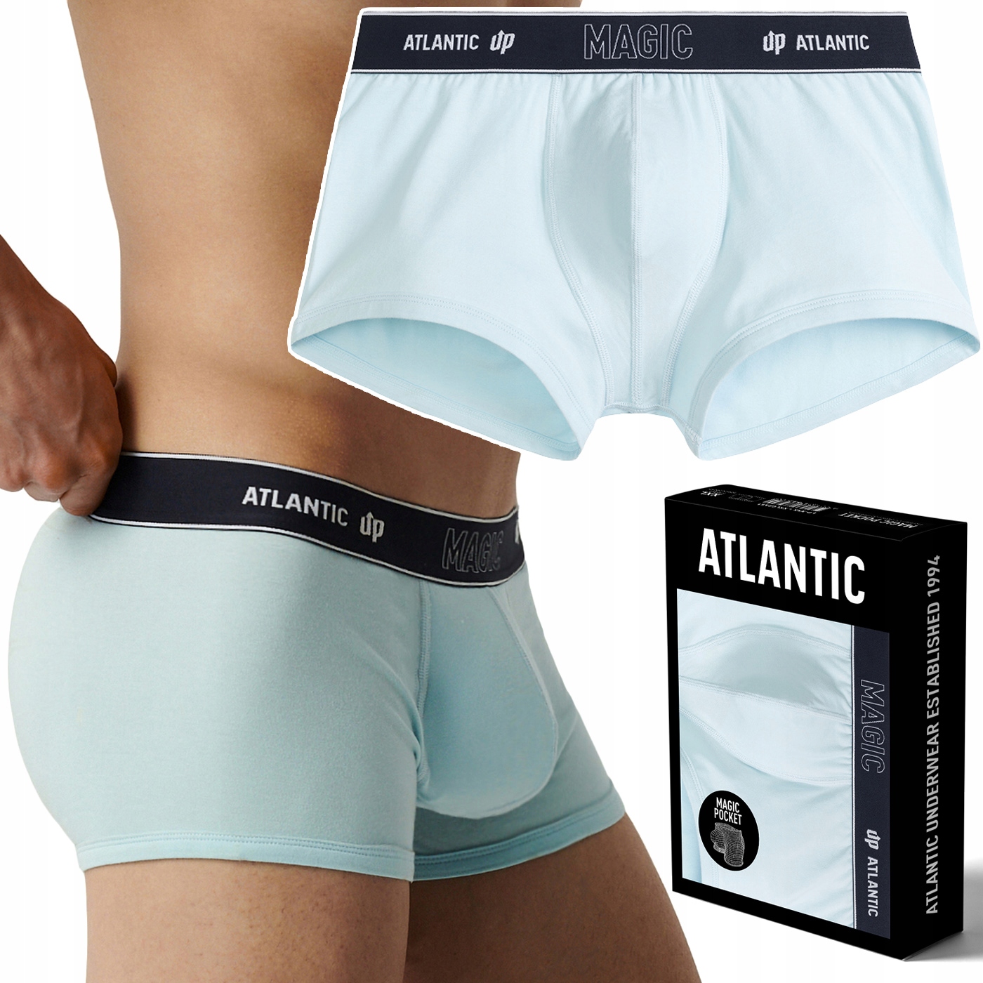 Pánské boxerky Push-up s povznášejícím efektem Atlantic Magic Pocket XL