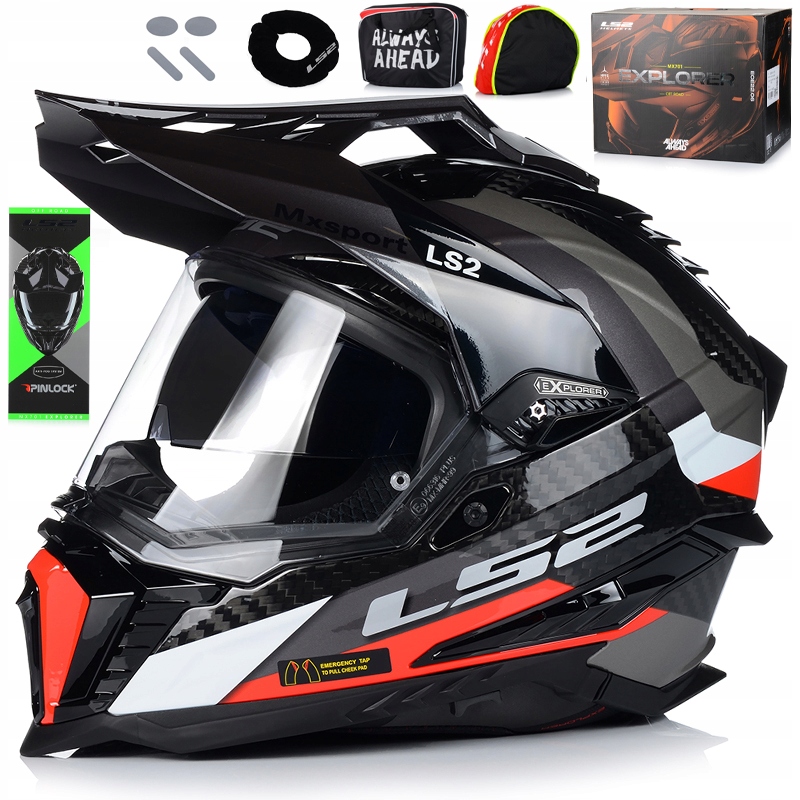 Motocyklová Prilba LS2 MX701 Explorer Cross Štvorkolka Atv Pinlock Blenda 22.06