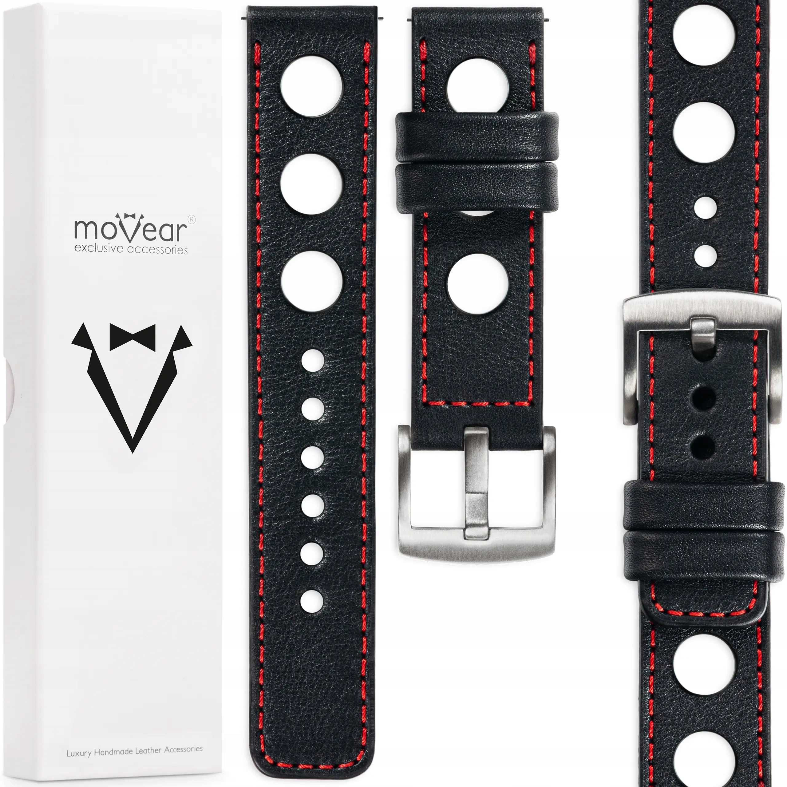 24 mm exkluzivní řemínek pro prémiové hodinky, stylový Polský černý