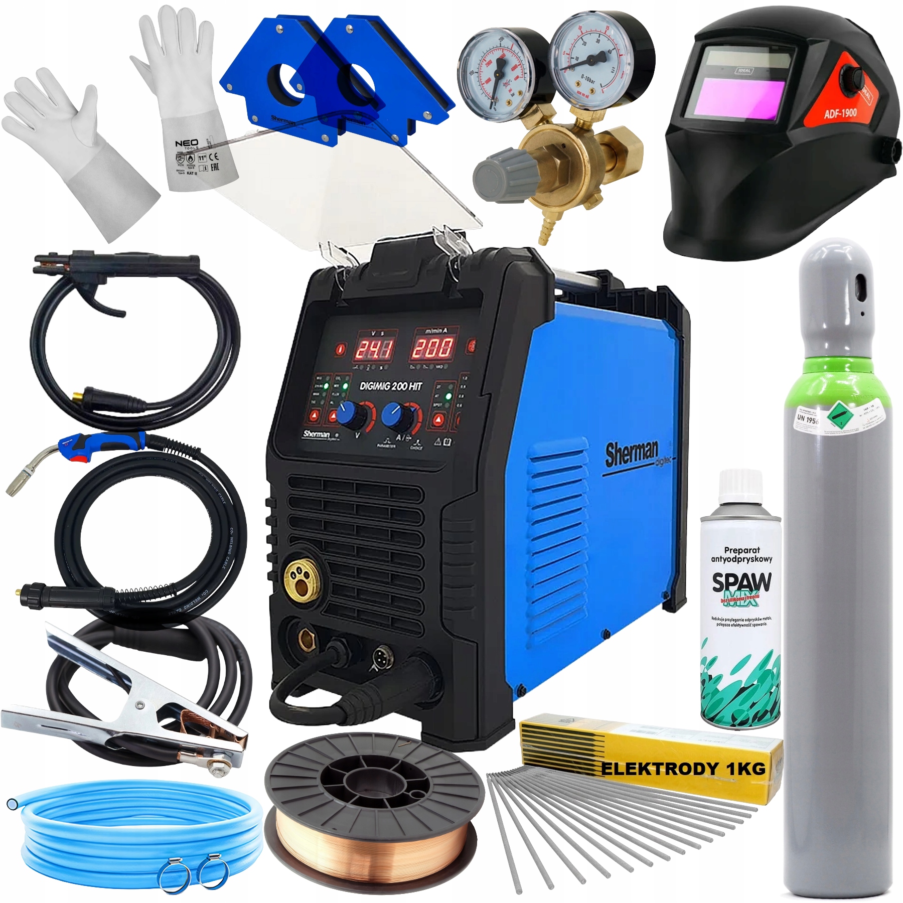 Sherman Digimig Mig 200 Zestaw spawalniczy Sherman gotowy komplet