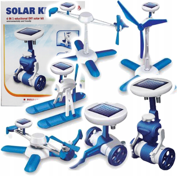 

Roboty solarne 6w1 wiatrak helikopter auto robot