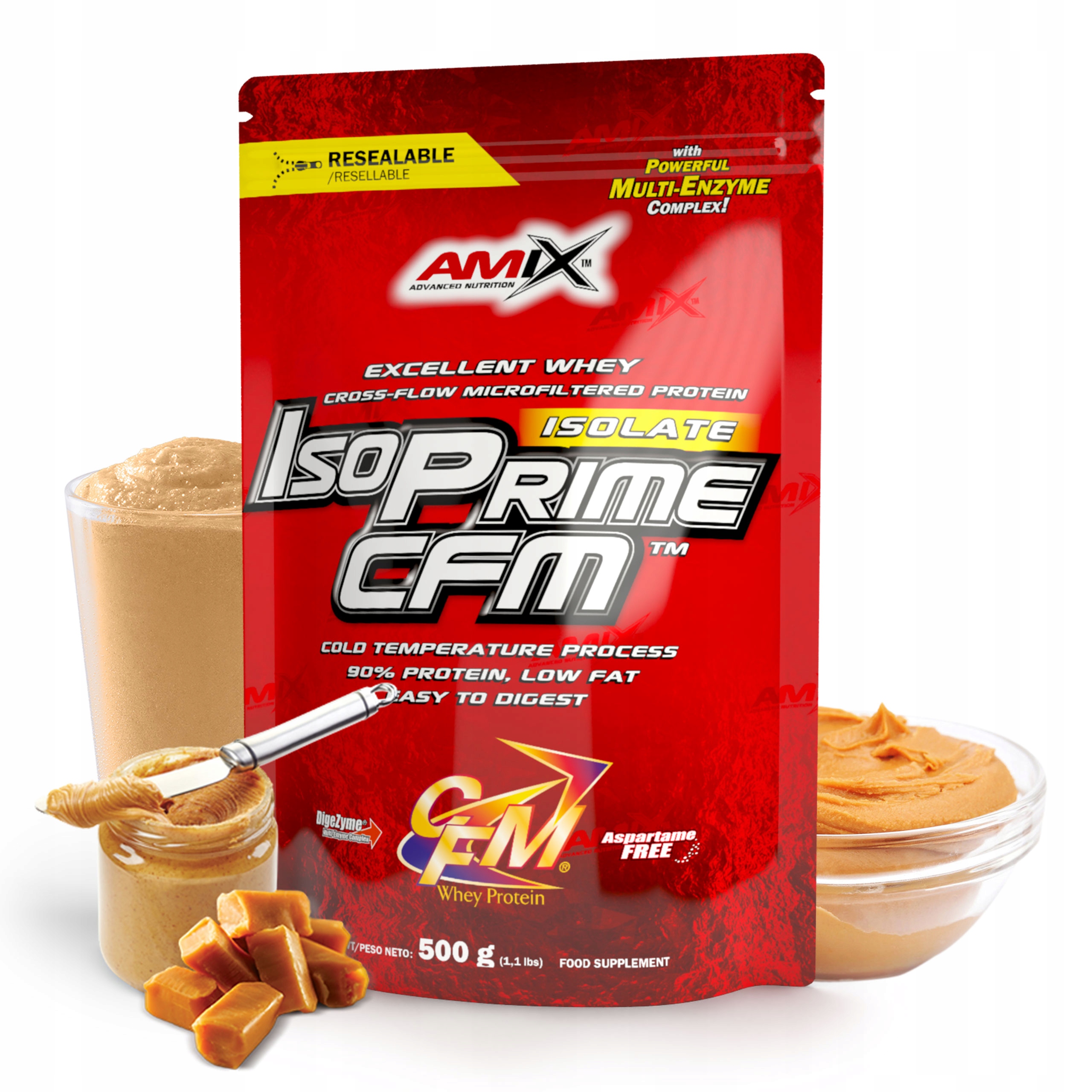 Bílkoviny, Protein bez cukru – syrovátkový izolát 500 g Amix IsoPrime