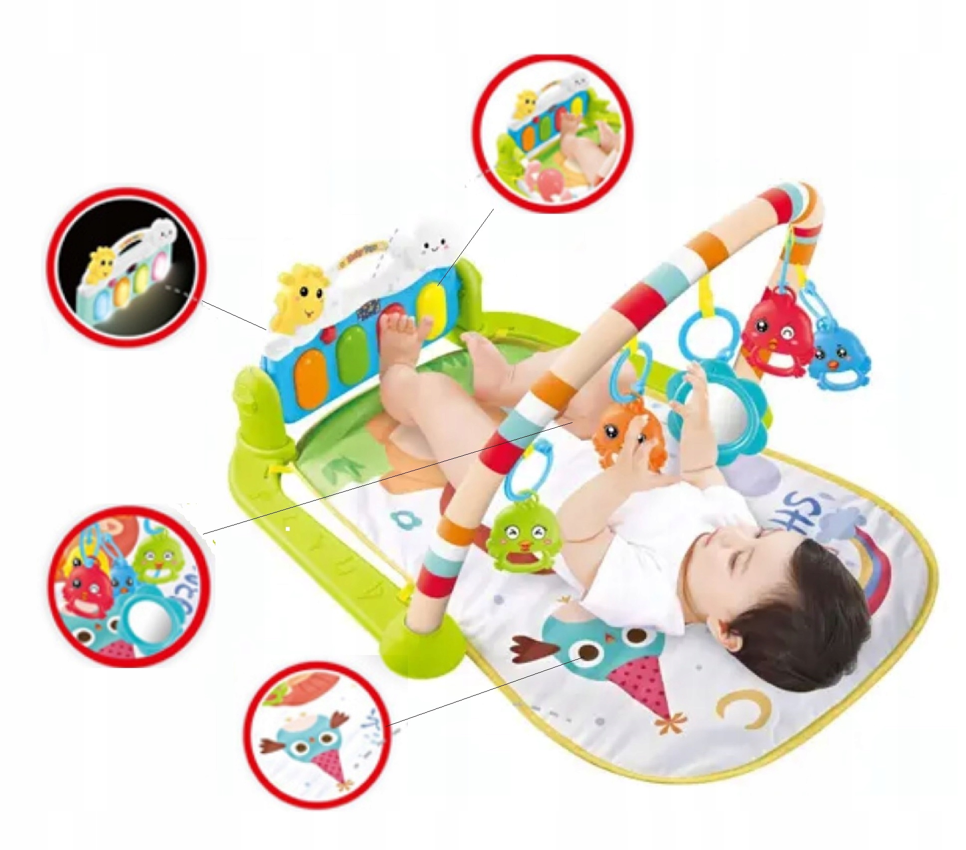 MATA EDUKACYJNA Z PIANINKIEM GRZECHOTKI GRYZAKI Marka inna