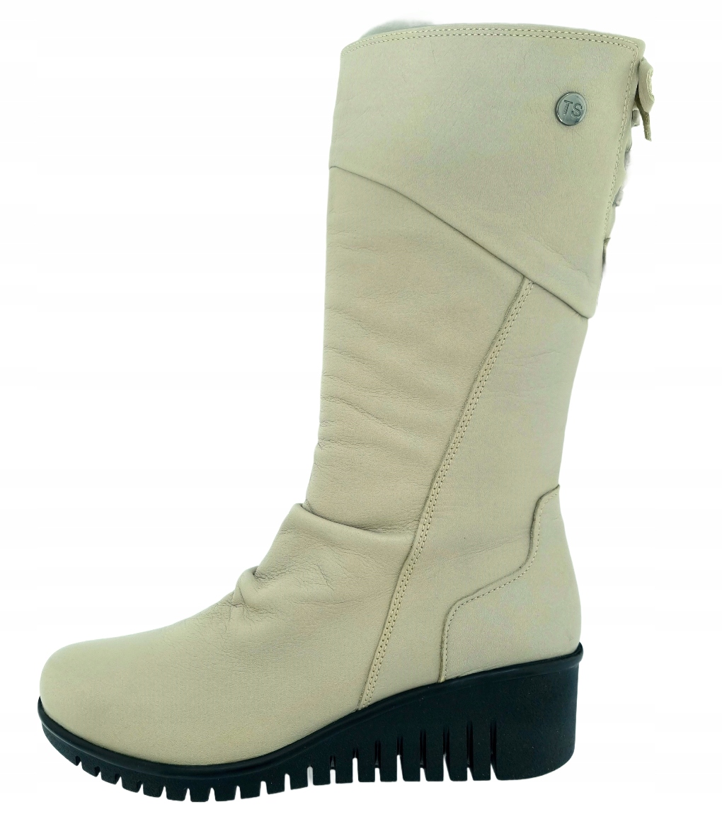 Kožené kozačky na platformě Sokolski Z23-211, velikost 41