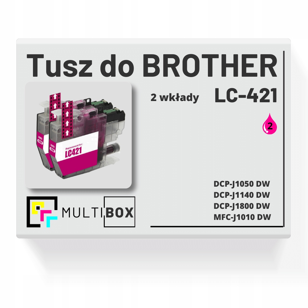 2 Tusze LC-421M do Brother MFC-J1010DW DCP-J1050DW