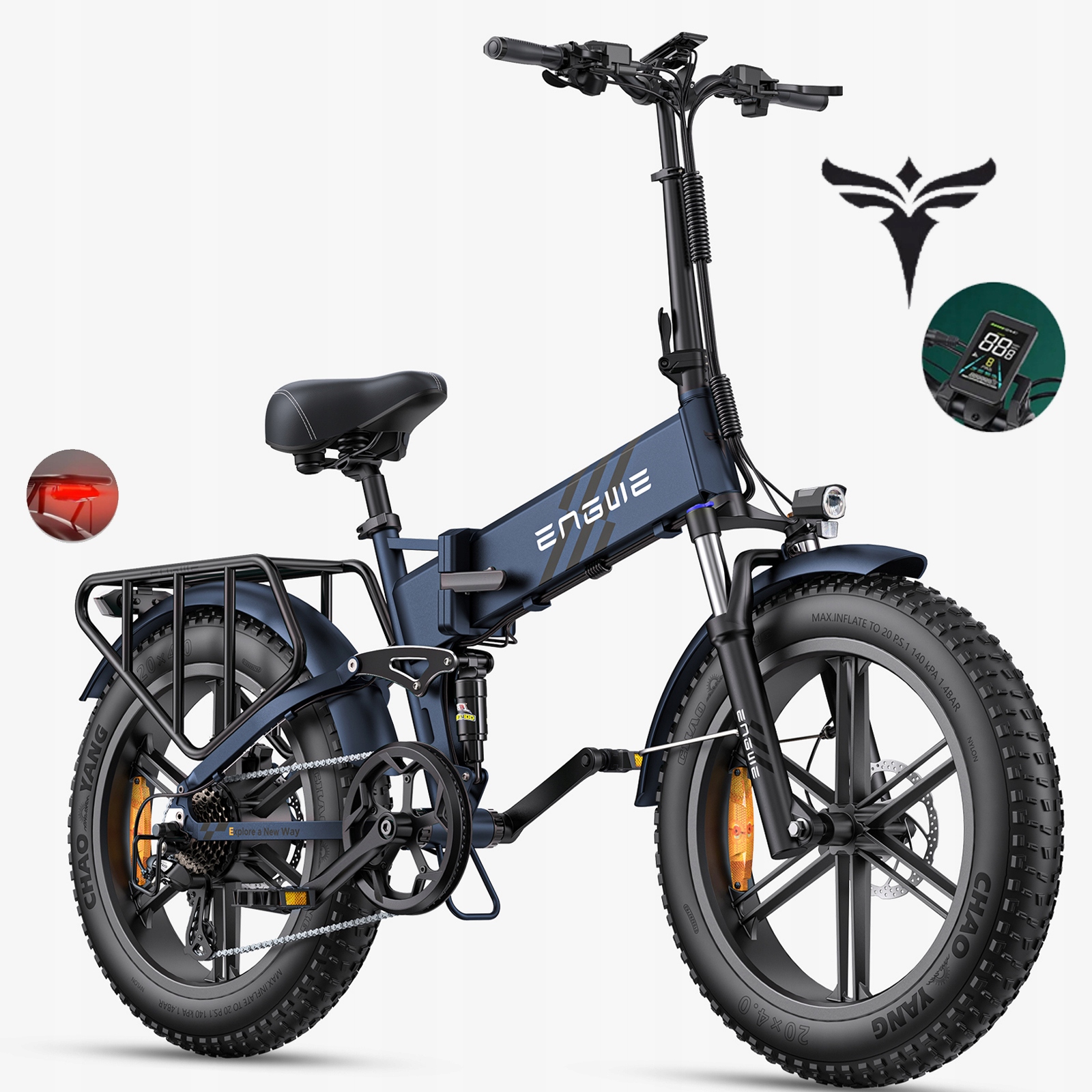 Skládací Elektrické Kolo Engwe Engine PRO-2.0 1200W 32 km/h 16 Ah 110 km Skladem v Čr