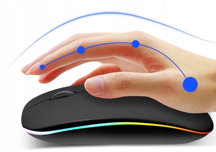 MYSZKA BEZPRZEWODOWA MYSZ OPTYCZNA SLIM LED LEKKA Profil myszy uniwersalna