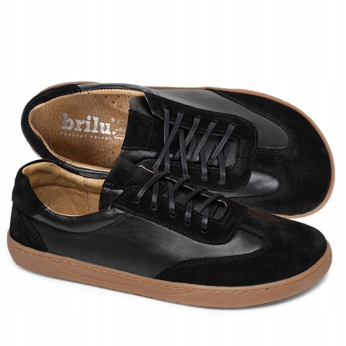 Brilu Polskie Skórzane Minimalistyczne Sneakersy Barefoot Skyler Czarne 43