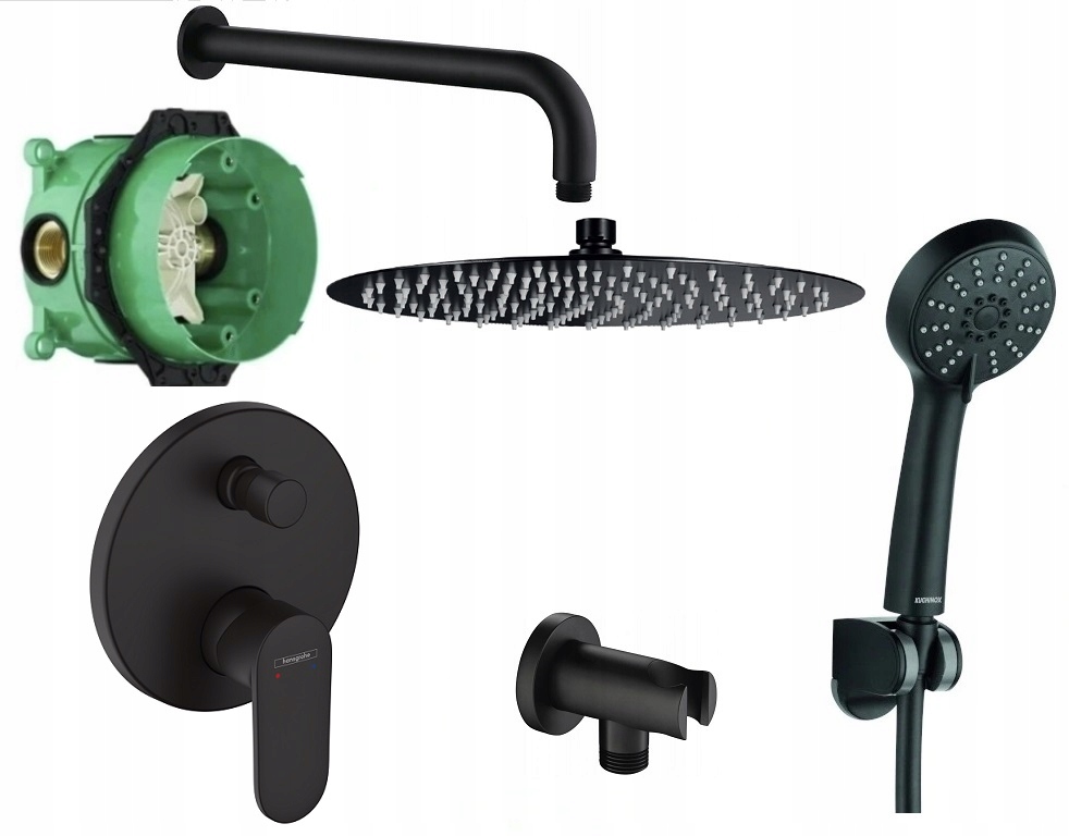 

Hansgrohe bateria zestaw podtynkowy czarny Mat -30
