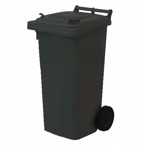 Levně popelnice 120l plastová Černá s kolečky 487031