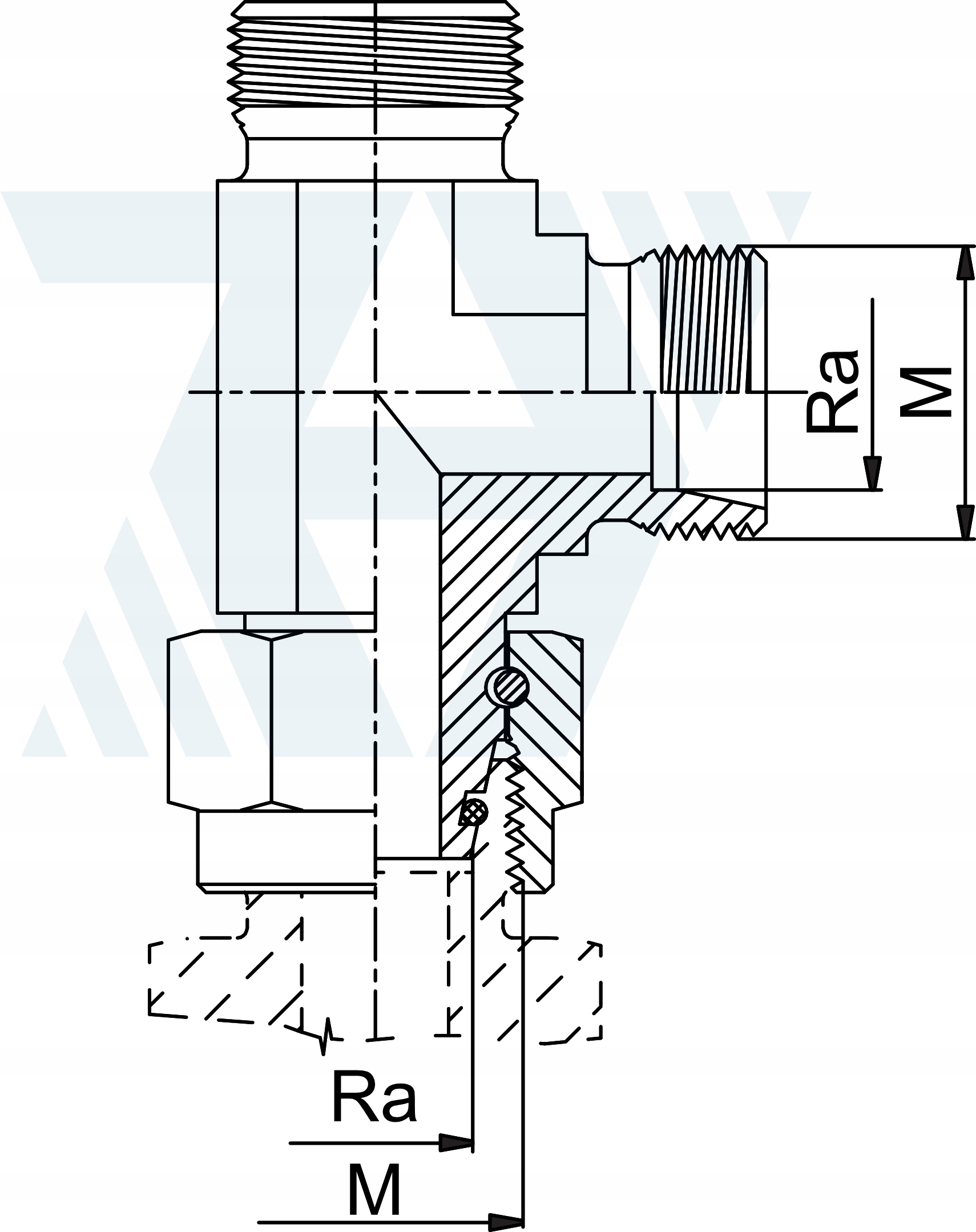 Złącze hydrauliczne trójnik M12 06L z nakrętką ABB Producent części inny