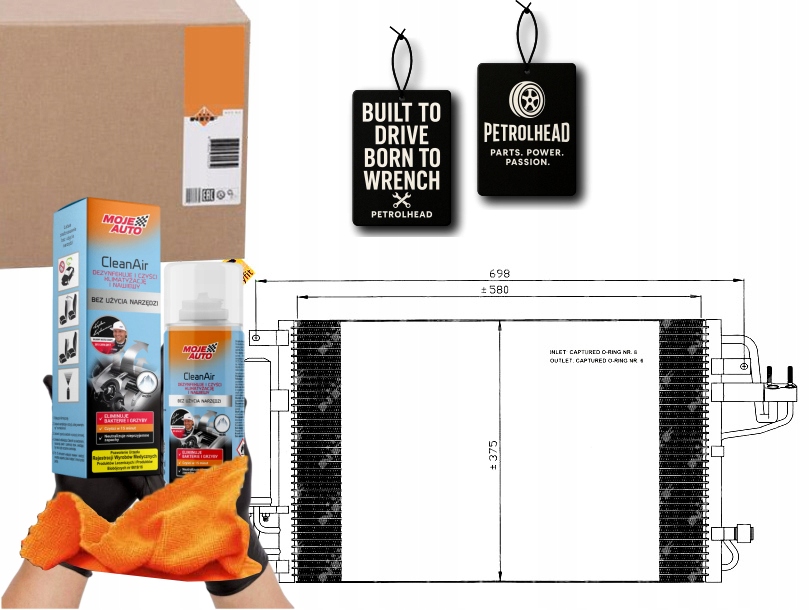 Kondenzátor Klimatizace Kia Sportage 04- Nrf #Petrolhead Pro+ Kit9