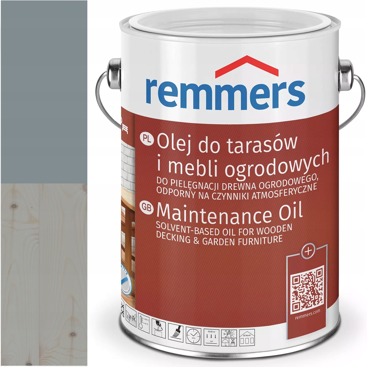 Remmers Pflege-ol olej na terasové desky Ral 7000 Šedý Závoj 2,5L
