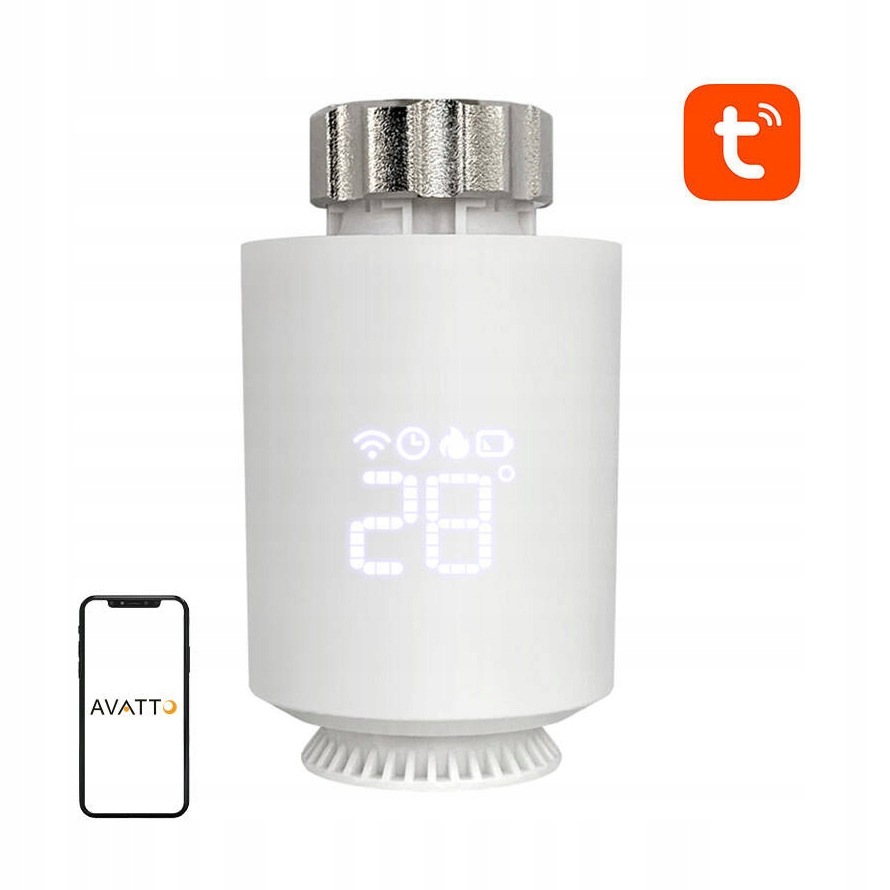 Termostatická kartuše Avatto TRV06 Zigbee 3.0 bílá