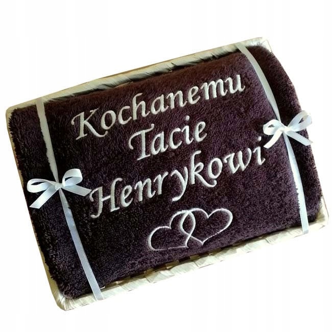 Dárek k Dni Tatínků pro otce tchána Velký Ručník s nápisem věnování jméno