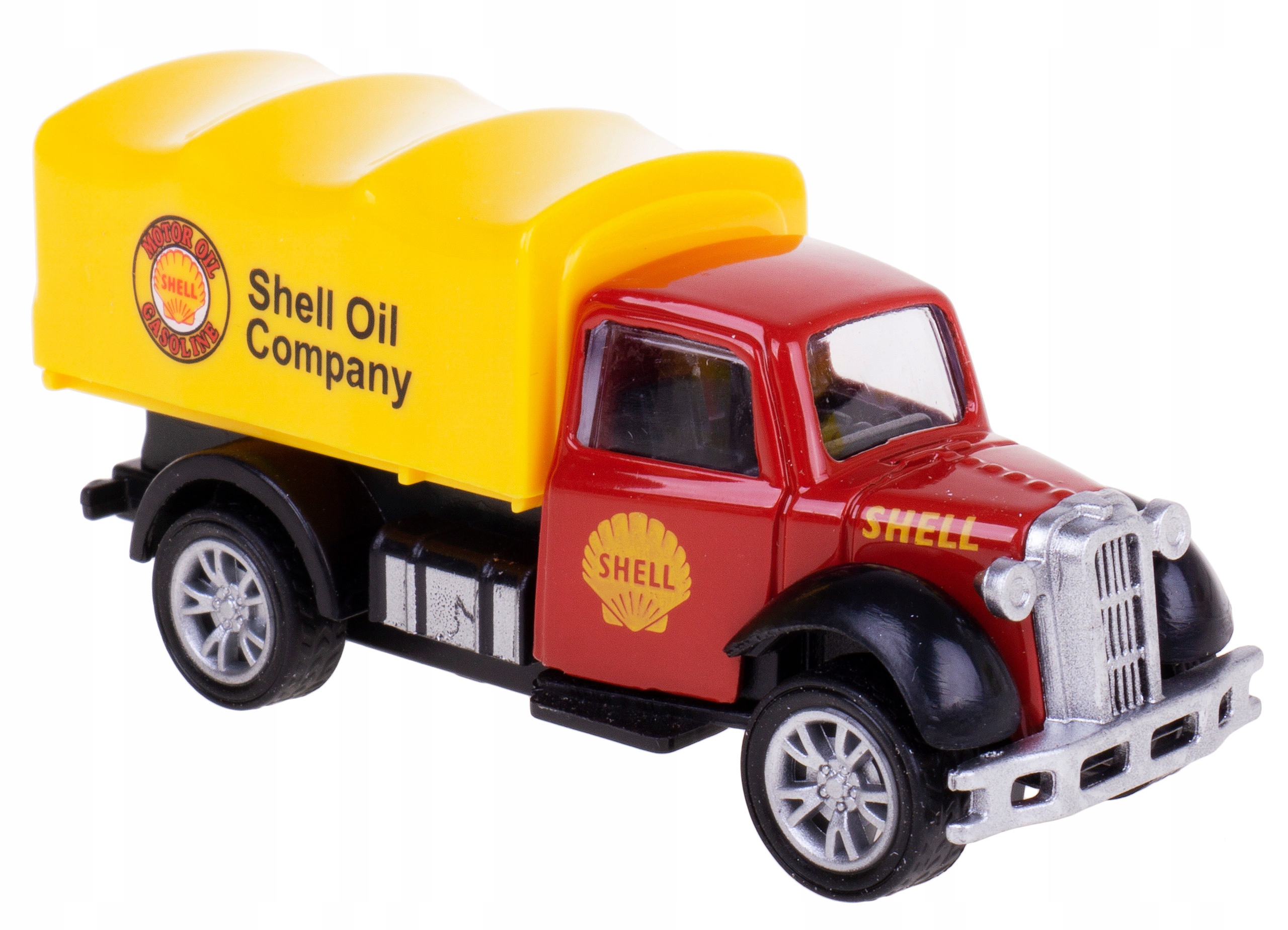 Ciężarówka Shell Z Plandeką Old Timer Model Metalowy Skala 1:87 Czerwony