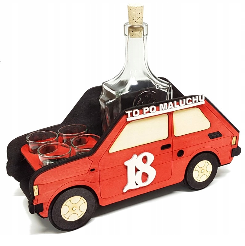 

Na 18 Urodziny Maluch Fiat 126 P Karafka