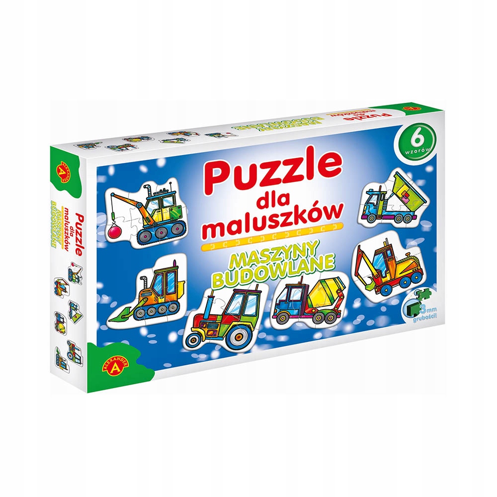 

Puzzle dla 2 latka chłopca 2 +maszyny Budowlane