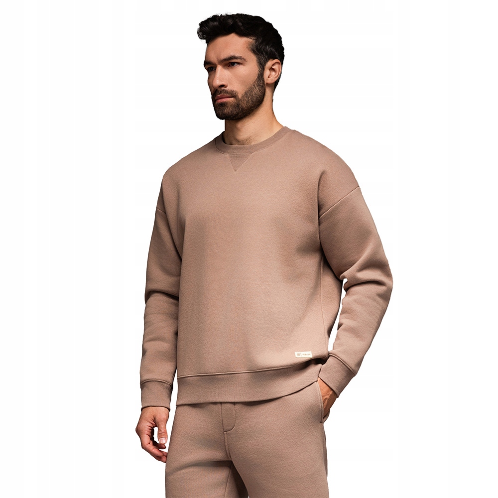 Klasická tepláková mikina unisex basic hnědá Ombre OU-SNBC-0104 V16 Xs/s
