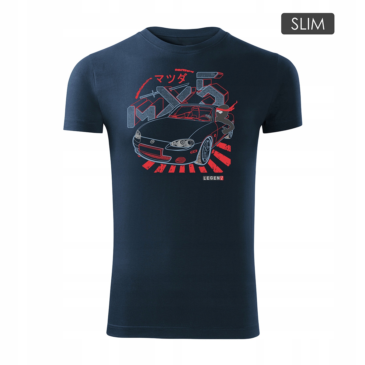 

Koszulka z samochodem Mazda MX-5 MX 5 męska Slim