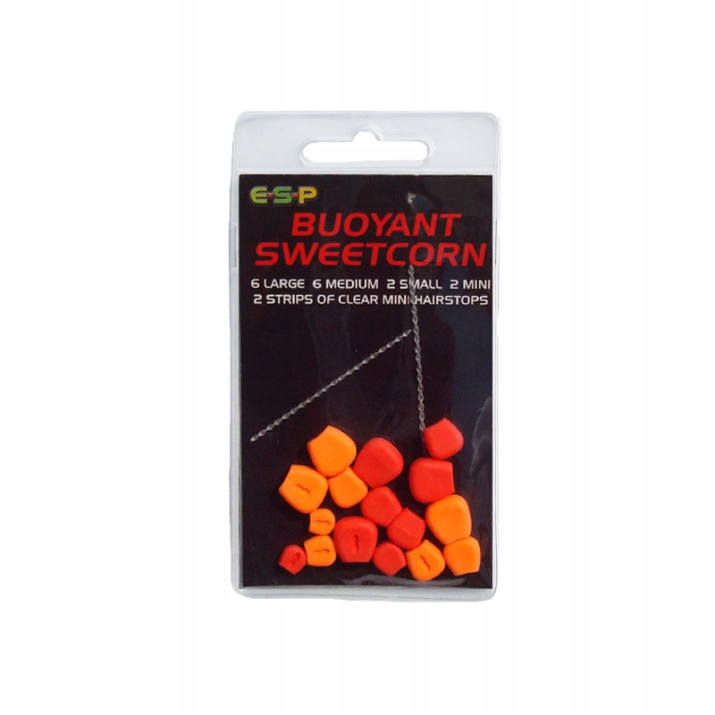 Przynęta sztuczna E-s-p Kukurydza Fluo orange red 18x ziaren 2x stopery