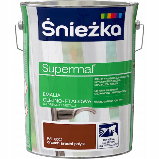 Śnieżka Supermal olejovo-ftalátový smalt drevo Orech Stredný lesk 5L