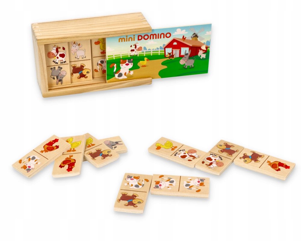 

Drewniane Mini Domino Dla Dzieci Zwierzęta Woody