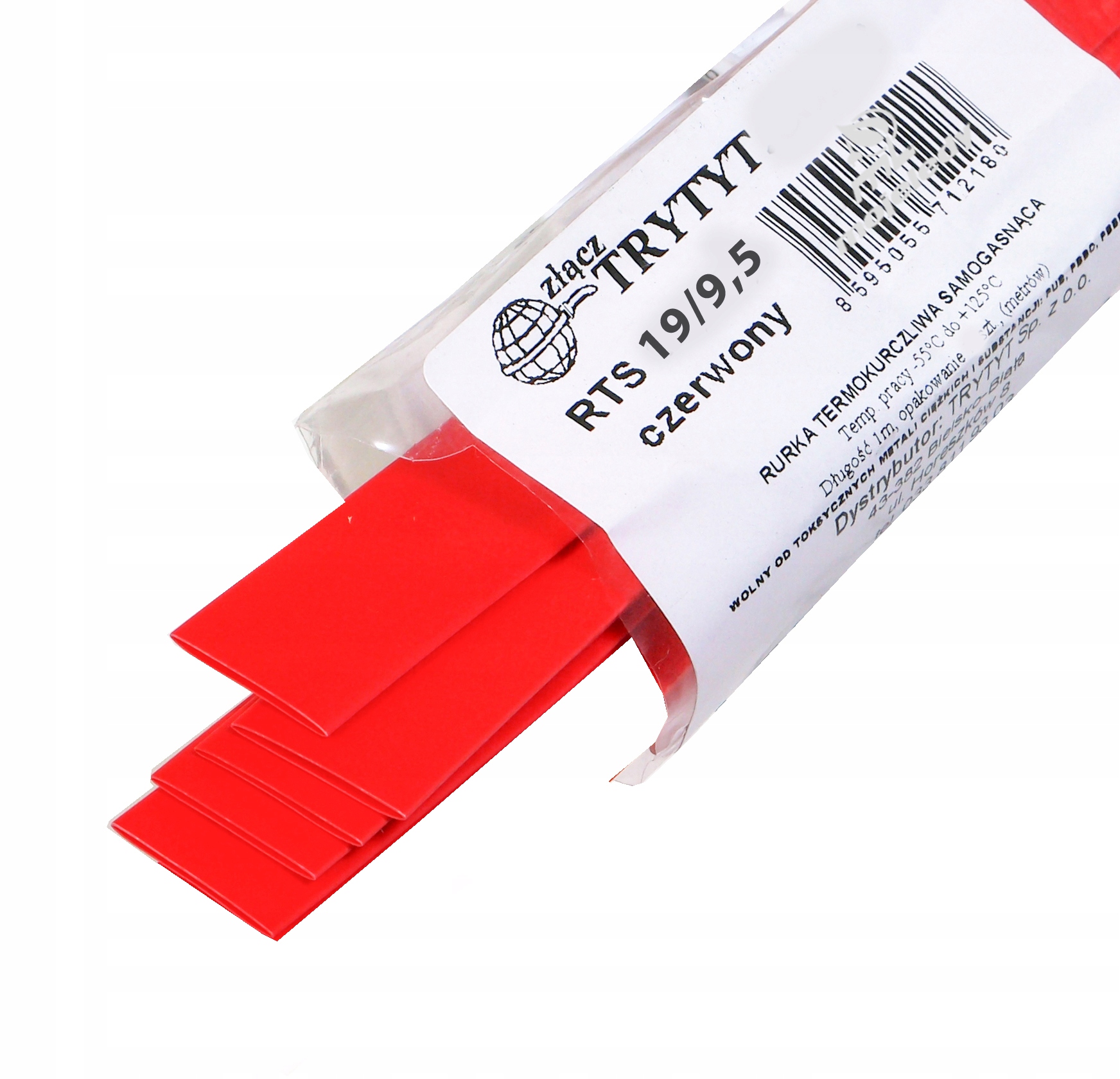 5x RURKA KOSZULKA TERMOKURCZLIWA 19 9,5 RTS czerwo