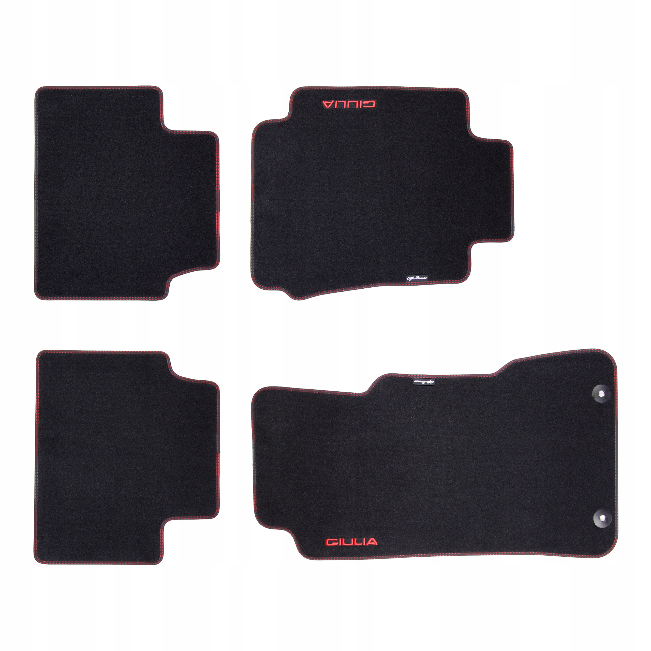 Dywaniki Welurowe Z Czerwonym Wykończeniem Oryginał Alfa Romeo Giulia 4WD
