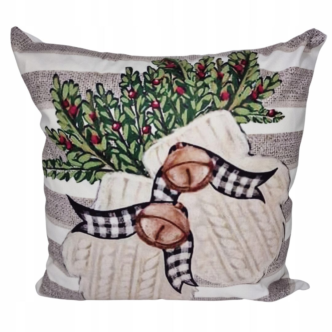 

Poszewka Świąteczna Rękawice z Dzwoneczkami 45x45