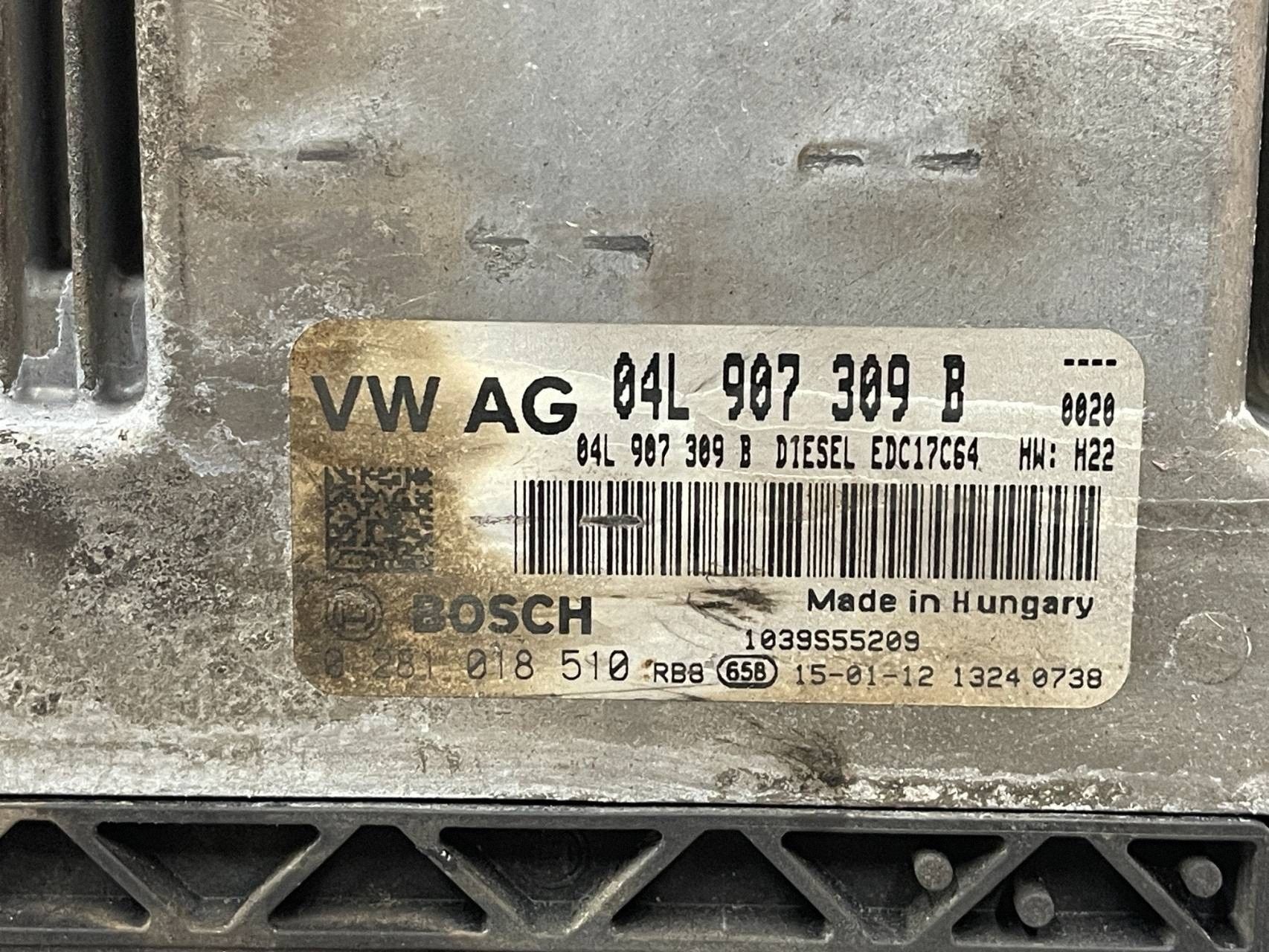 computer control unit of the engine SKODA OCTAVIA 3 III 12- 1.6 TDI 04L907309B