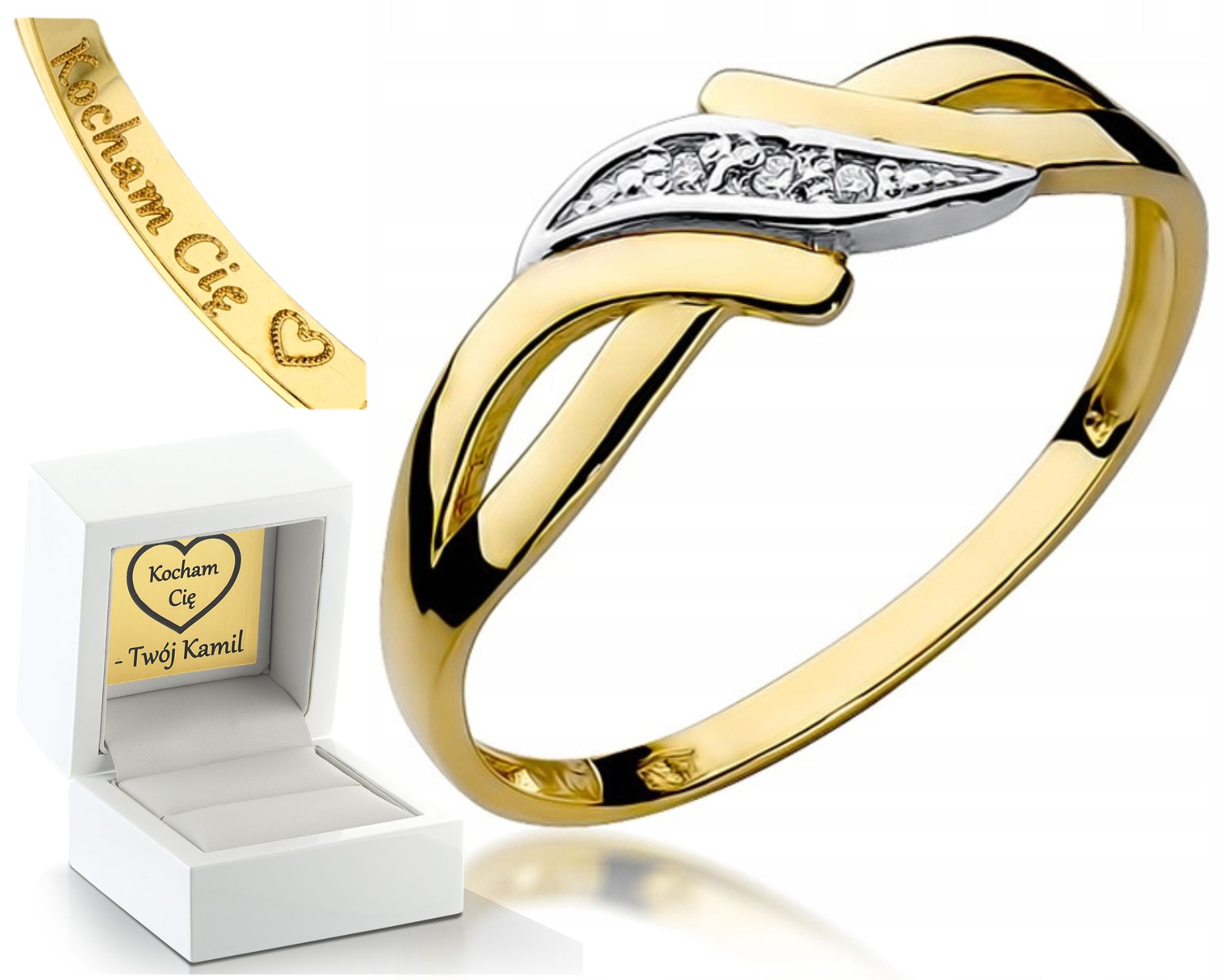 Zlatý Prstýnek S Brilianty Gravírování Bonus 585