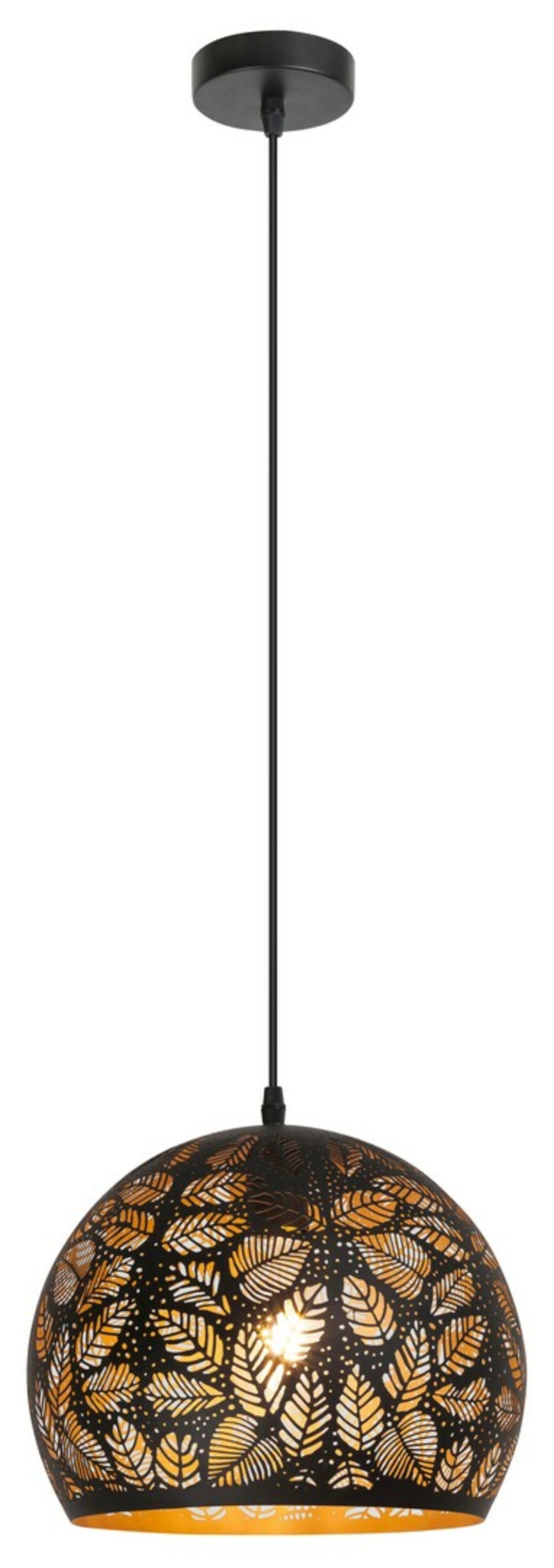 Závesné svietidlo Rabalux Manorca E27 čierne listy, priemer 28 cm, max 40W