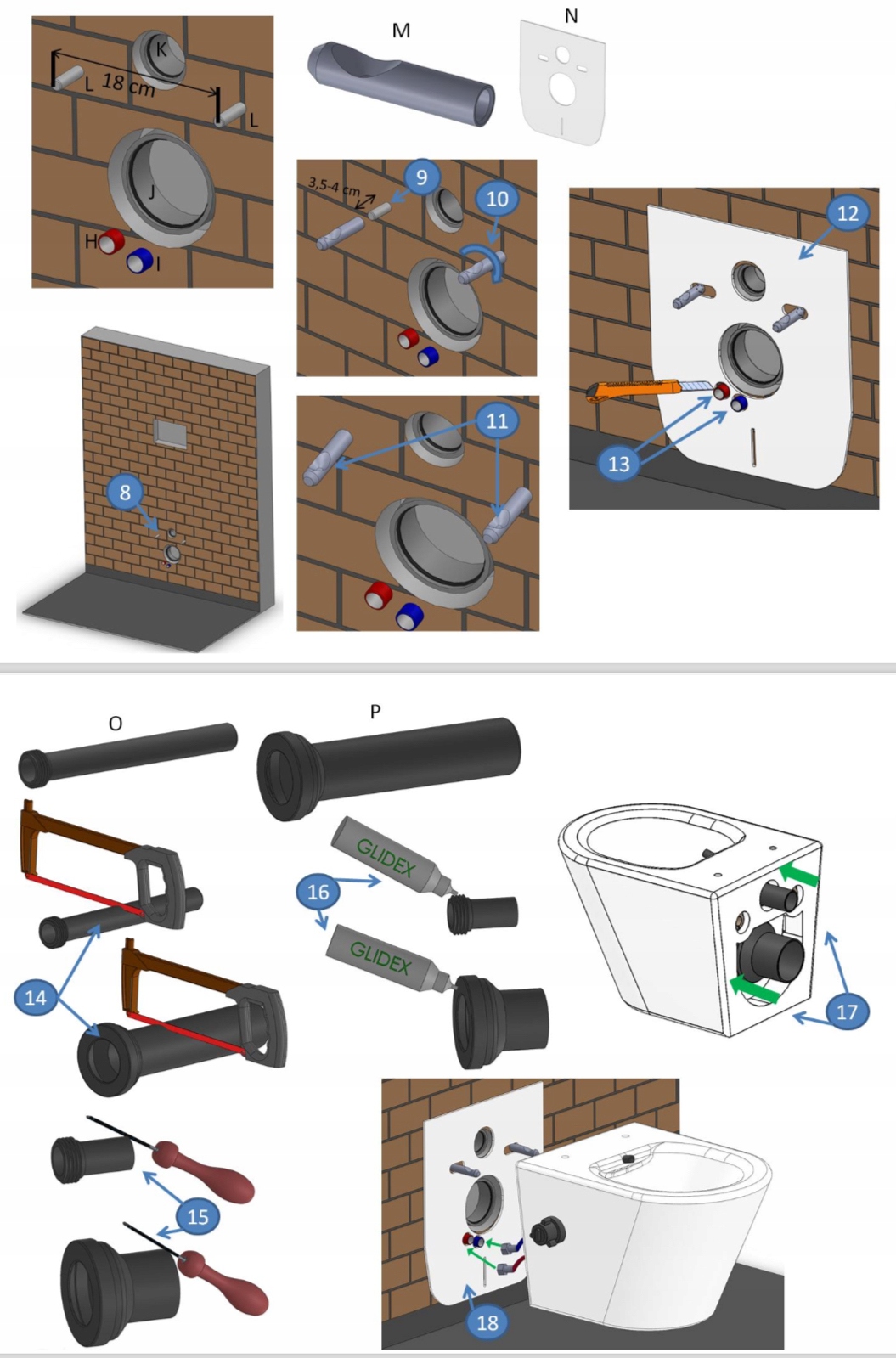 Zestaw stelaż podtynkowy miska WC z funkcją bidetu 2w1 CZARNY MAT ZŁOTY Stan opakowania oryginalne