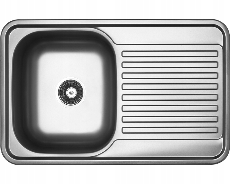 Faro dřez, 1-komorový s odkapávačem, Nerezová Ocel, reverzibilní