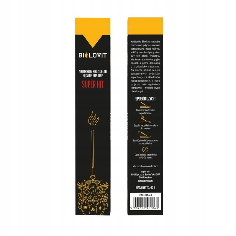 Naturalne Kadzidełka Zapachowe Super Hit 40g Kadzidło Wysoka jakość Stan opakowania oryginalne