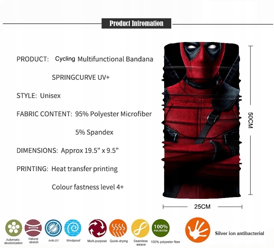 BANDANA SZALIK KOMIN CHUSTA APASZKA DEADPOOL II Model DEADPOOL II