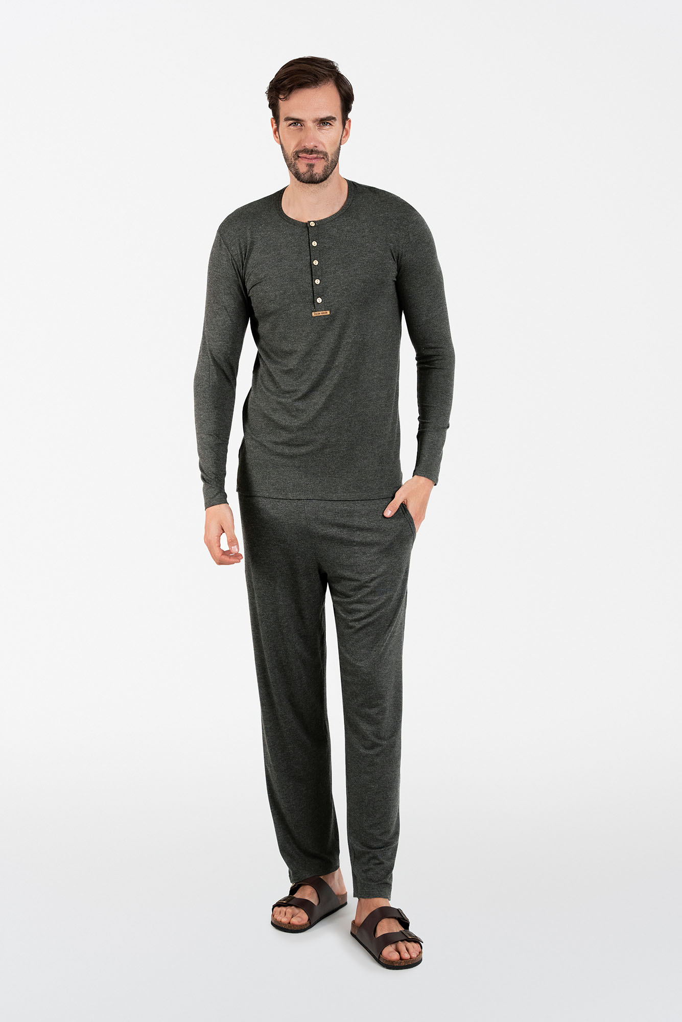 Amigo pánské pyžamo s dlouhým rukávem a dlouhými kalhotami XL Italian Fashion